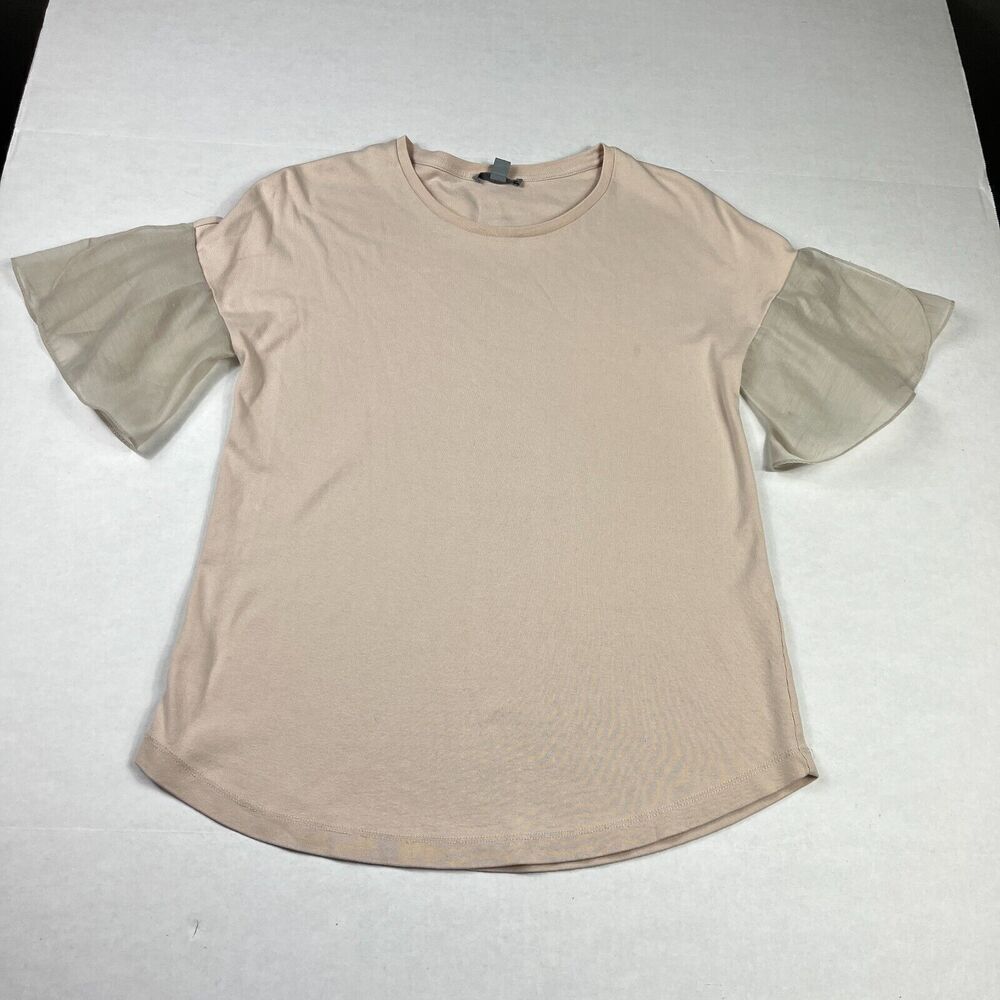 COS Collection Cotton Top Pink Flared Short Sleeve Relaxed Casual Shirt XS FLAW